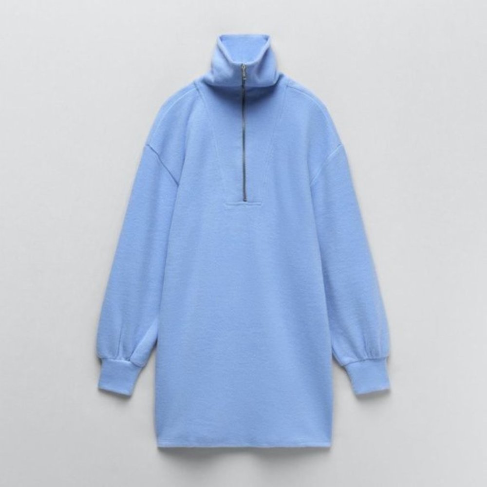 Zara Soft High Collar Quarter Zip Dress